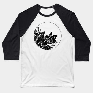 Monogram with butterfly and plumeria Baseball T-Shirt